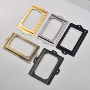 Retro Chinese Style Metal <b>Frame</b> Rectangle Drawer Cabinet Label Holder Durable Iron Plated Finish - Product Image 3