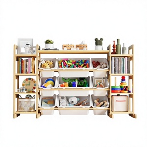 Étagère de <span class=keywords><strong>rangement</strong></span> pour jouets en bambou de grande taille pour enfants, chambre d'enfant, salle de <span class=keywords><strong>jeux</strong></span>, chambre à coucher, blanche, moderne, autoportante, vente en gros, OEM personnalisé - Product Image 2