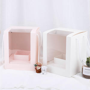 クリアウィンドウ花ギフトハンドル折りたたみボックスバレンタインデーの誕生日お祝いパーティーの装飾 - Product Image 2