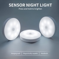 Lampe de nuit sans fil à détecteur de mouvement LED, rechargeable par USB, magnétique, à coller au mur, pour armoire, couloir, chambre, escalier, allumage/extinction automatique