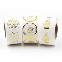 Autocollant d'étiquette de bouteille personnalisable en vinyle auto-adhésif brillant, transparent, imperméable, avec logo estampé en feuille d'or, formes multiples