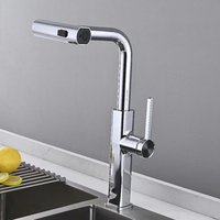 Mélangeur moderne chaud et froid de pluie volante robinets de cuisine à tirette en laiton 360 buse rotative robinet de cuisine chromé à cascade