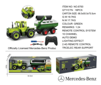 Nouveau 2026 : Tracteur agricole télécommandé sous licence 2,4 GHz à l'échelle 1:24 avec réservoir d'épandage – Jouet de simulation pour agriculteurs