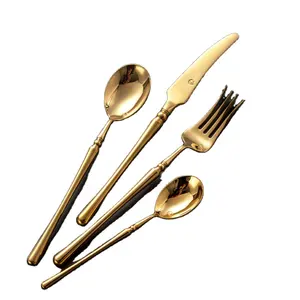 餐具套装茶勺黄金个性化勺子叉餐具餐具批发玫瑰金金属派对不锈钢现代