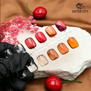 Vernis à ongles gel en verre ambré 8 couleurs certifié MSDS, teintes riches et saturées, effet <span class=keywords><strong>de</strong></span> couche transparente et modulable - Product Image 5