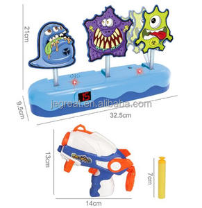 Juego de objetivos digitales de tiro Monster Style ABS con puntuación y reinicio automático, incluye 2 <span class=keywords><strong>pistolas</strong></span> y 30 balas, compatible con armas de fuego. - Product Image 3