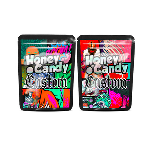 Tas 3.5 <span class=keywords><strong>Mylar</strong></span> kustom 14G, kantung dudukan <span class=keywords><strong>Foil</strong></span> Aluminium kemasan dapat ditutup kembali, kantong ZipLock anti bau kue anak-anak - Product Image 6