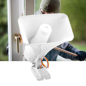 Altoparlante a Tromba 30W 12V in Materiale ABS, Allarme Antifurto per Interni ed Esterni, Sirena a Doppio Tono, <span class=keywords><strong>Protezione</strong></span> Domestica - Product Image 3