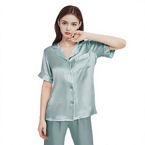 Pigiama da donna 100% seta di gelso, nuovo arrivo, in vera seta traspirante, lunghezza intera, personalizzabile con logo OEM, all'ingrosso per uso notturno e quotidiano - Product Image 1