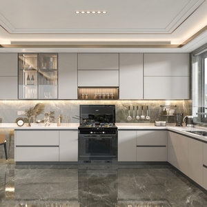 <span class=keywords><strong>Mobili</strong></span> da <span class=keywords><strong>Cucina</strong></span> Modulari E0 MFC per Ingrosso Fabbrica, Armadietti RTA Flat Pack a Installazione Rapida per Costruzioni di Appartamenti - Product Image 1