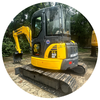 Meilleur prix pour une mini-excavatrice Komatsu Pc50 d'occasion, d'origine japonaise, 5 tonnes, faible nombre d'heures, chenilles, diesel, hydraulique, vidéo disponible, FOB CIF