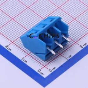 DB103-5.0-3P-BU-P Screw Terminal Block Through hole Component (THT),P=5mm Connector 1x3P 5mm Blue Through Hole - Product Image 2