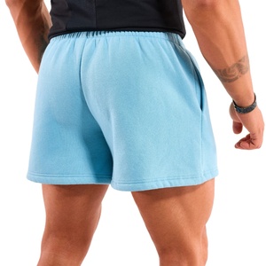 Wholesale Custom Breathable Eco-Friendly Athletic Fleece Jogger Shorts Men Solid Pattern Casual Style <b>Elastic</b> Waist Polyester - Product Image 2