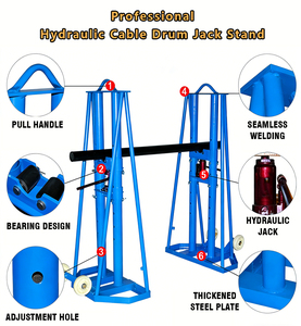 Soporte para Bobinas de Cable Hidráulico de 3, 5 y 10 Toneladas con Eje Sólido - Product Image 4