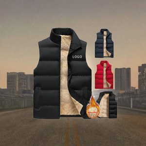 Chaleco Acolchado Personalizado para Hombre, Cuello Alto, Forro Polar, Cierre de Cremallera, Resistente al Viento, Ropa de Invierno - Product Image 3