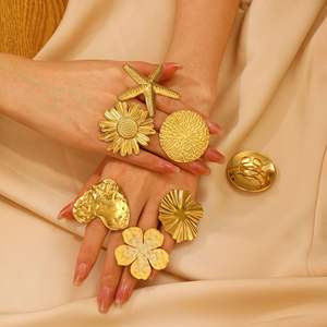 <strong>Chunky</strong> Waterproof Finger Ring <strong>Costume</strong> Stainless Steel Rings <strong>Jewellery</strong> No Fade No Rust Band Ring - Product Image 1