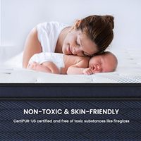 Matelas hybride de luxe King & Queen Size avec mousse à mémoire de forme et ressorts ensachés, design moderne, livré enroulé dans une boîte