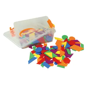 Potenziale vendita personalizzata nuovo design unico in plastica tangram puzzle colorato gioco educativo giocattolo divertente portatile
