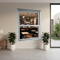 American Standard Fenêtres à guillotine double moderne à double vitrage coulissant en alliage d'aluminium Construction verticale en acier pour la maison
