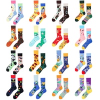Nouveauté 2025 : Chaussettes fantaisie unisexes à motifs de tomates, amusantes et originales, en coton jacquard, chaussettes mi-mollet assorties (AB)