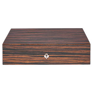 Boîte de rangement de luxe OEM en bois pour montres, avec doublure en cuir véritable, écologique, personnalisable, fermeture à bouton rectangulaire pour accessoires de montres - Product Image 4