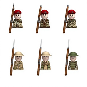 Ladrillos de Construcción Militares, Minifiguras de la Segunda Guerra Mundial, Serie de Paracaidistas del Ejército Británico, 6 Estilos, Set de Infantería SAS, Juguetes DIY al por Mayor N645-N650 - Product Image 1
