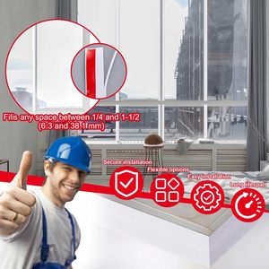 Joint d'étanchéité pour portes et fenêtres, bande anti-courant d'air pour portes vitrées, fenêtres et espaces sous la douche - Product Image 6