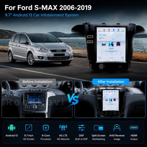 วิทยุติดรถยนต์ระบบ Android 13 หน้าจอ HD ขนาด 9.7 นิ้ว พร้อมระบบนำทางสำหรับรถยนต์ Ford S-<span class=keywords><strong>MAX</strong></span> ปี 2006-2019 เครื่องเล่นมัลติมีเดีย รองรับ Carplay และ GPS - Product Image 2