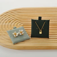 Pochette à bijoux personnalisée en gros, de qualité supérieure, de forme carrée, avec 2 trous pour cartes, pour présentation de boucles d'oreilles et colliers en magasin