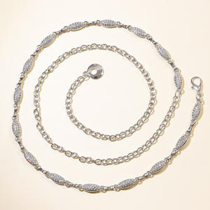Waist <b>Chain</b> Rhinestone Gemstone <b>Thin</b> Belt For Women European Style Daily Wear Hip Hop Fashion Body <b>Chain</b> - Product Image 6
