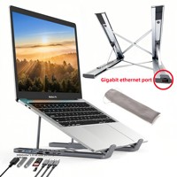 Station d'accueil pour ordinateur portable Psogn, nouveau type C, en alliage d'aluminium, support pour téléphone portable, tablette, universel, 4K USB 8 ports, en stock