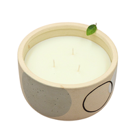 Bougie en céramique en terre cuite, pot Duke décoratif texturé, mélange de cire de palme parfumée, décoration personnalisée pour la maison, forme ovale, Nouvel An, mariage
