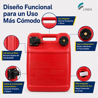 Réservoir de Carburant Marin en PEHD 12L 24L avec Indicateur de Niveau, Tuyau en Option, Double Connecteur pour Bateau Hors-Bord