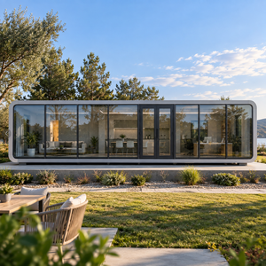 Casa Prefabricada Modular Tipo Cabaña <span class=keywords><strong>Apple</strong></span> de 20 pies/40 pies con Pared de Cristal Completa, Casa Móvil para Vacaciones - Product Image 2