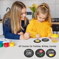 Ensemble de sous-verres en ardoise noire personnalisés en gros pour mariages et fêtes, durables, ronds, 5 mm, tapis et supports pour sublimation, en carton