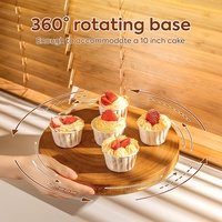 Großhandel Holz drehbare Hochzeits torte Display Stand rotierende Geburtstags feier Kuchen dekorieren Plattenspieler