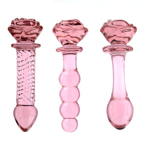 <strong>Pink</strong> Flower Beaded Glass Crystal Butt Vaginal Dildo Adult Sex Toys Rose Plug <strong>Anal</strong> for Women - Product Image 1