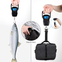 Balance numérique de bagages J&R Professional 110 lb haute précision avec écran LCD, lecture rapide, pour la pêche en extérieur et les voyages aériens, avec mètre ruban