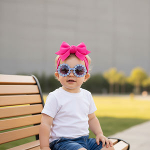 Conjunto de Dos Piezas de Diadema y <span class=keywords><strong>Gafas</strong></span> de Algodón y Nailon con Estampado Sólido para Bebés Niñas de 0 a 24 <span class=keywords><strong>Meses</strong></span> - Product Image 4