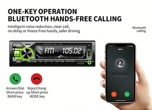 Reproductor MP3 para Auto, 1 <span class=keywords><strong>Din</strong></span>, 12V, Estéreo, Autoradio Universal <span class=keywords><strong>Pioneer</strong></span> con Pantalla a Color y Llamadas Manos Libres - Product Image 2