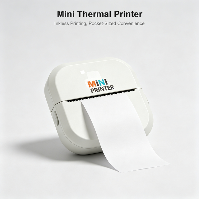 Mini Thermal Printer  5.2 Pocket Printer 57mm 203DPI 800mAh Type C Portable Photo Printer for DIY