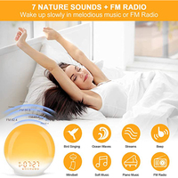 Réveil Lumière du Jour Réveil au Lever du Soleil pour Enfants Dormeurs Profonds Chambre avec Simulation de Lever du Soleil Aide au Sommeil Double Alarme