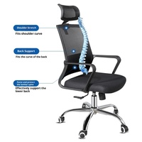 Chaise de bureau informatique avec dossier en maille, design ergonomique, siège pivotant, base à cinq étoiles - Style moderne et minimaliste pour la maison/la chambre/le bureau