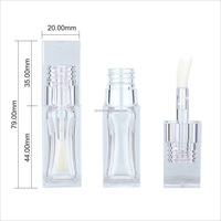 STOCK MOQ 20 PIÈCES Tubes à gloss carrés transparents en PETG de 6 ml à paroi épaisse, flacons vides pour huile à lèvres, logo personnalisé, usage cosmétique