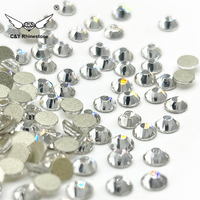 Strass en verre à dos plat ronds CY SS30 SS40 SS60, sans fixation à chaud, pierres en cristal à dos plat pour vêtements