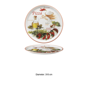 Assiette à pizza rouge Napoli Foods 31 cm Saturnia - Product Image 3