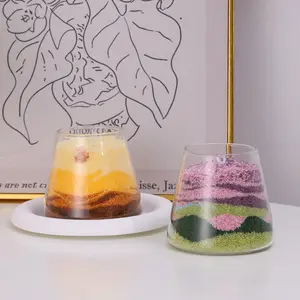 Handgemachte Duft kerze Gemüse Soja Wachs mit Öl DIY Sand Malerei Duft Transparentes Gefäß Aromatische Kerze