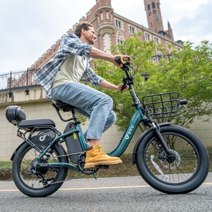 20 Inch <b>Ebike</b> Electric City Bike for Adults <b>Fat</b> Tire E Bicycle with Low Step <b>Frame</b> - Product Image 1