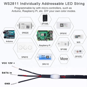 Dc12v 3pin 15/20/25/30/50/100 mét Pitch ws2811 <span class=keywords><strong>WS2812</strong></span> RGB địa chỉ đầy đủ màu sắc IP65 dây màu đen IP65 giáng sinh <span class=keywords><strong>pixel</strong></span> chuỗi ánh sáng - Product Image 4