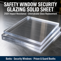 Vitrage de sécurité pour fenêtres, plaque solide en polycarbonate, verre clair incassable à haute résistance aux chocs, panneau de vitrage